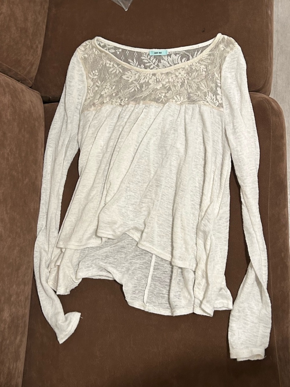 kimchi blue off white lace babydoll long sleeve